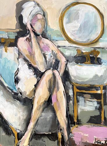 Serene Bath Time Art Print by Magdalena Krzak