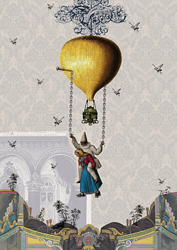 Jesters Golden Flight Art Print by Pascal Bouchet-Spiegel