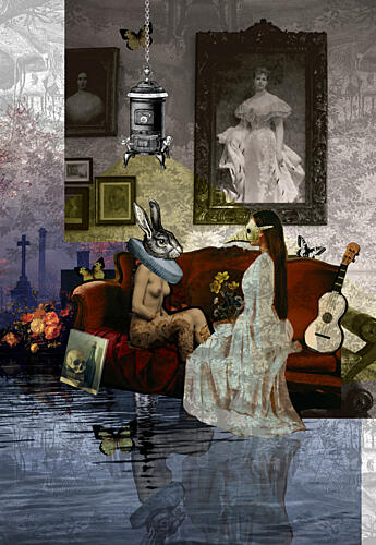 Surreal Masked Reflection Still Life Print