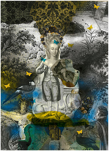 Dreamy Rococo Collage Art Print by Pascal Bouchet-Spiegel