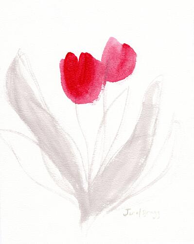 Soft Watercolor Tulips Art Print