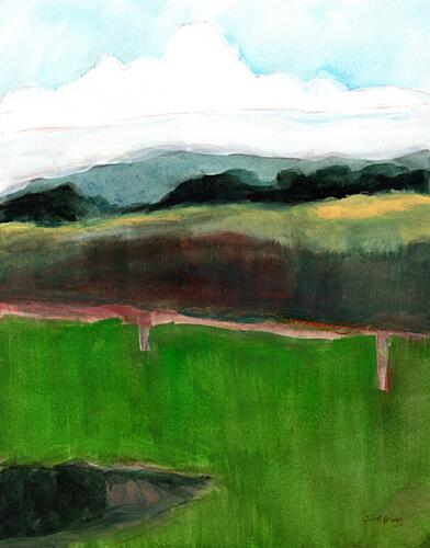 Green Fields Landscape Art Print