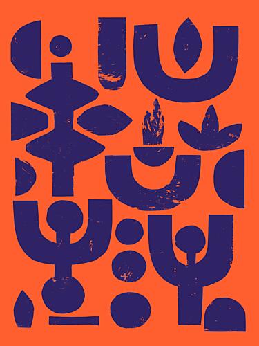 Organic Shapes Warm Hues Art Print