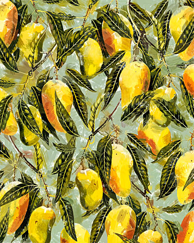 Vibrant Tropical Mangoes Art Print