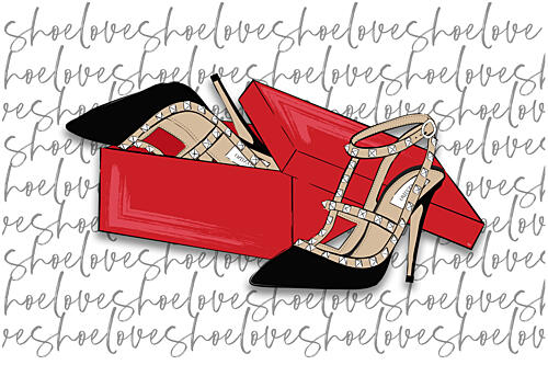 Glamorous Studded Heels Art Print by Martina