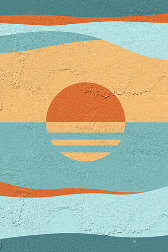 Geometric Desert Sunset Art Print