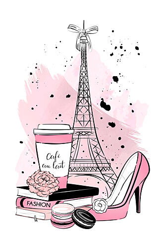 Parisian Cafe Fashion Art Print by Martina
