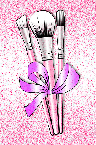 Sparkling Makeup Brushes Art Print by Martina