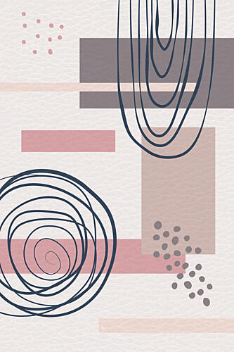 Muted Abstract Forms Art Print by Martina