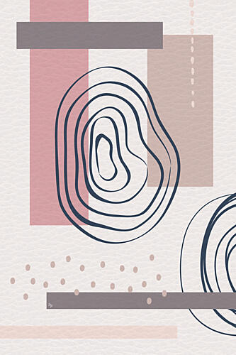 Muted Organic Geometrics Art Print by Martina
