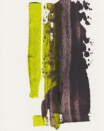 Bold Green Abstract Splatter Art Print