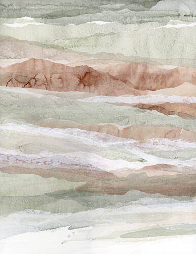 Muted Mountain Layers Art Print