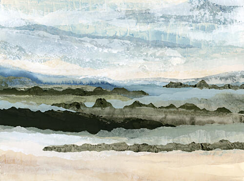 Serene Coastal Abstract Art Print
