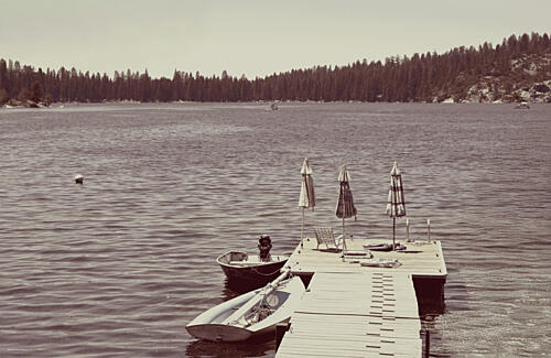 Serene Lake Dock Art Print
