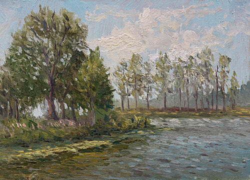 Riverside Green Trees Art Print by James Zamora