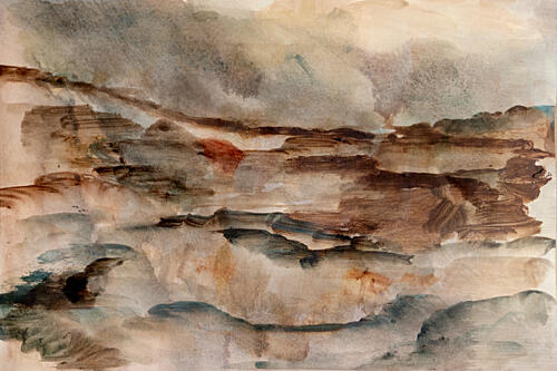Stormy Earth Landscape Art Print