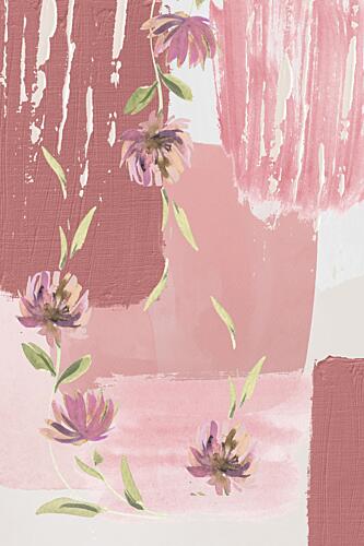 Abstract Pink Blossoms Art Print by Sally Ann Moss