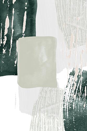 Abstract Green Blocks Art Print
