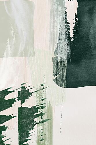 Abstract Green Shapes Art Print