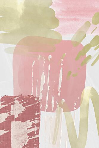 Blush Green Abstract Layers Art Print