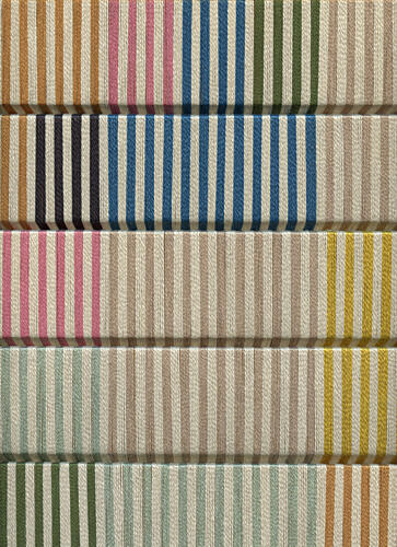Colorful Striped Fabric Art Print by Amanda Mclaurin