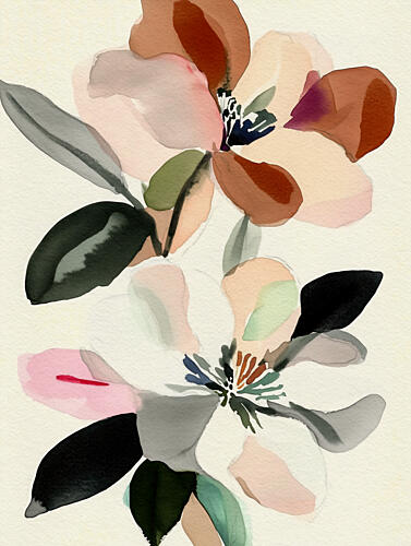 Blush and Sage Blooms Art Print