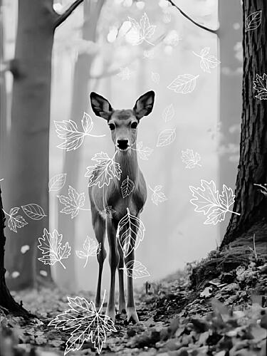 Magical Forest Deer Art Print