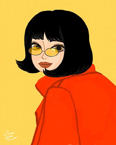 Stylish Woman Yellow Glasses Pop art reproduction