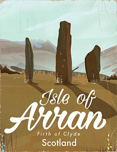 Arran Standing Stones Scotland Art Print