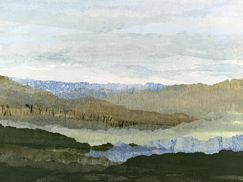 Serene Mountain Layers Art Print