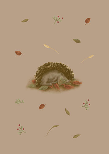 Cozy Autumn Nap Art Print by Aminah Eleonora