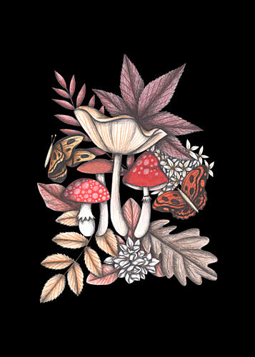 Whimsical Forest Gathering Art Print