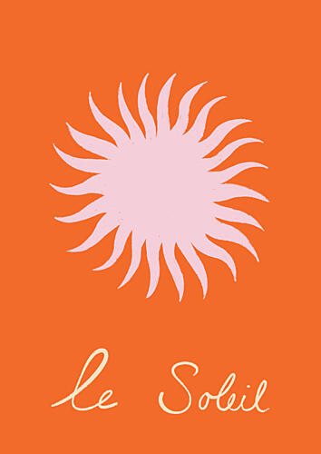 Bright Orange Sun Art Print