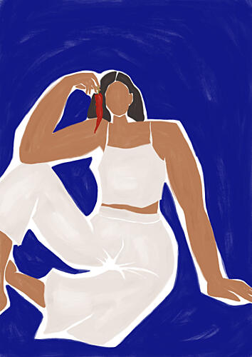Woman Holding Red Chili Art Print