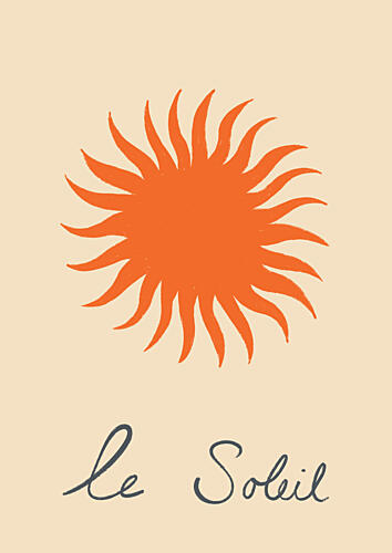 le Soleil Orange Art Print