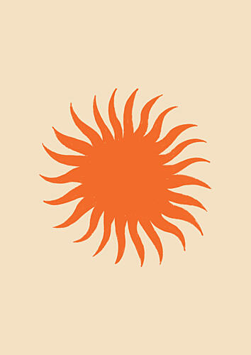 Orange Boho Sun Art Print