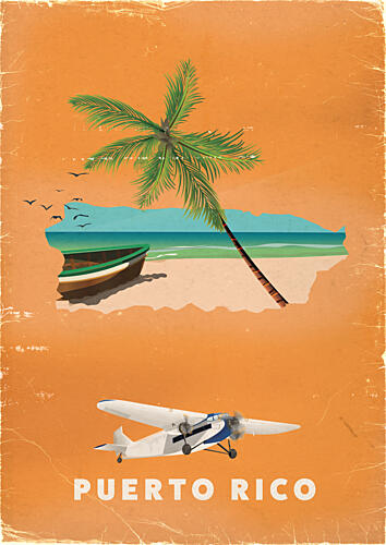 Puerto Rico Vintage Travel Art Print