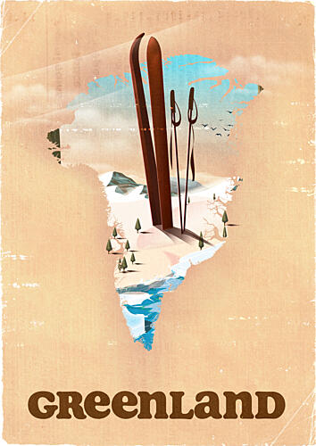 Greenland Ski Adventure Art Print