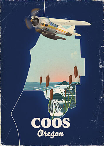 Coos Oregon Coastal Seaplane Art Print