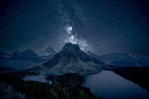 Milky Way over Mountains Art Print