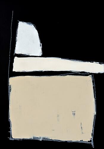 Black Beige Blocks Art Print by Andrea Reichhart