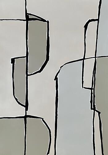 Neutral Abstract Shapes Art Print by Andrea Reichhart
