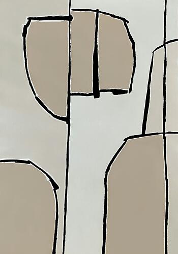 Organic Neutral Shapes Art Print by Andrea Reichhart