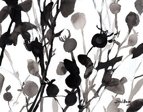 Abstract Ink Flora Art Print