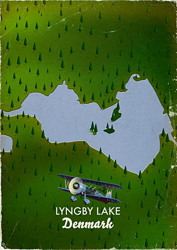 Lyngby Lake Adventure Art Print