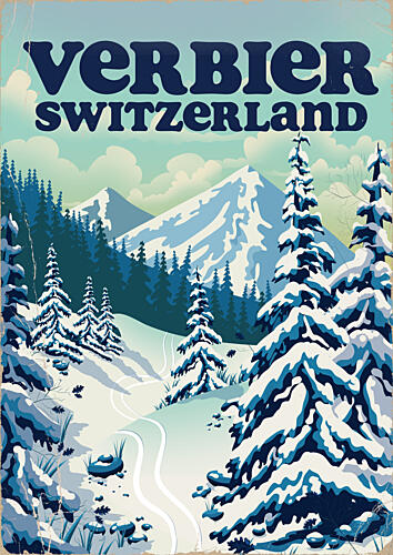 Verbier Mountain Ski Slopes Art Print