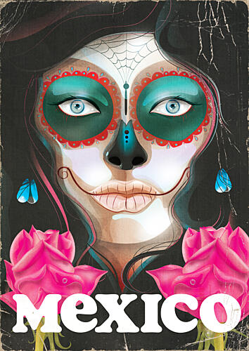 Vibrant Mexican Calavera Art Print