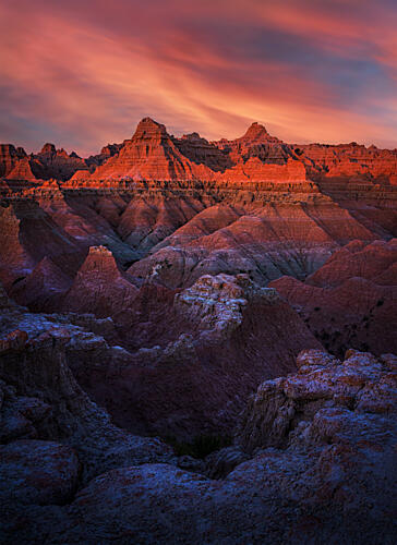 Colorful Badlands Sunset Art Print