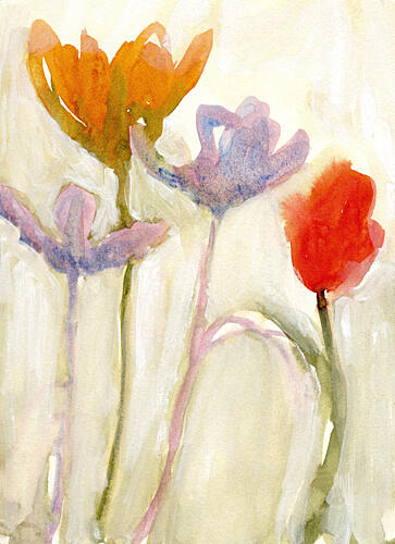 Soft Watercolor Tulips Art Print