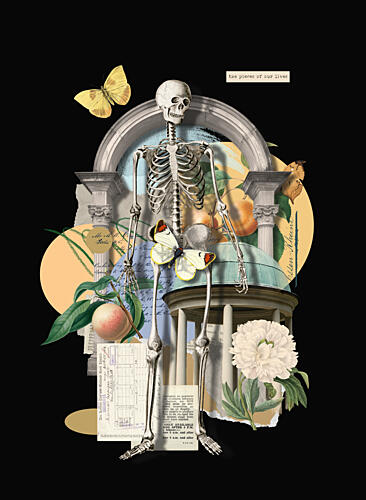 Surreal Skeleton Garden Art Print